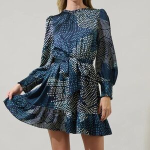 Sugarlips Kirby Geometric Sevilla Satin Ruffle Dress XL NWT